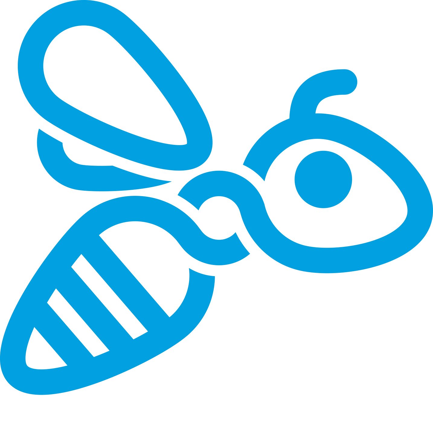 Logo du Sictoba (Forme d'abeille bleue)