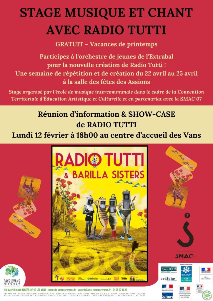 Affiche Radio Tutti et les Barilla Sisters, show case du 12 février