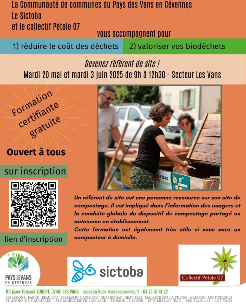 Affiche formation référent de site mai et juin 2025