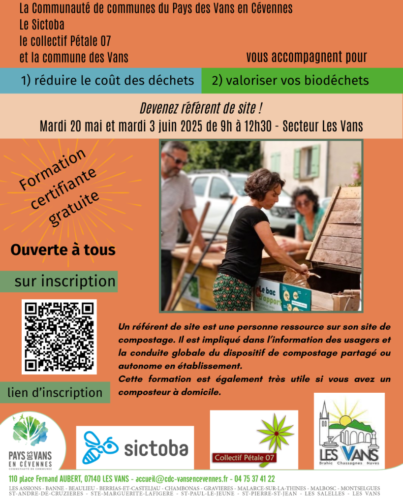 Affiche formation référent de site mai et juin 2025
