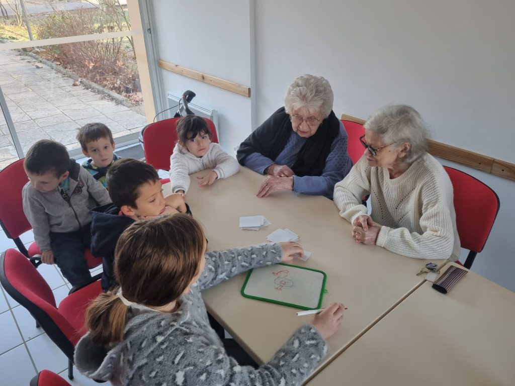 Photo Les Balladins année 2025 avec les aînés de la résidence Le Repaire
