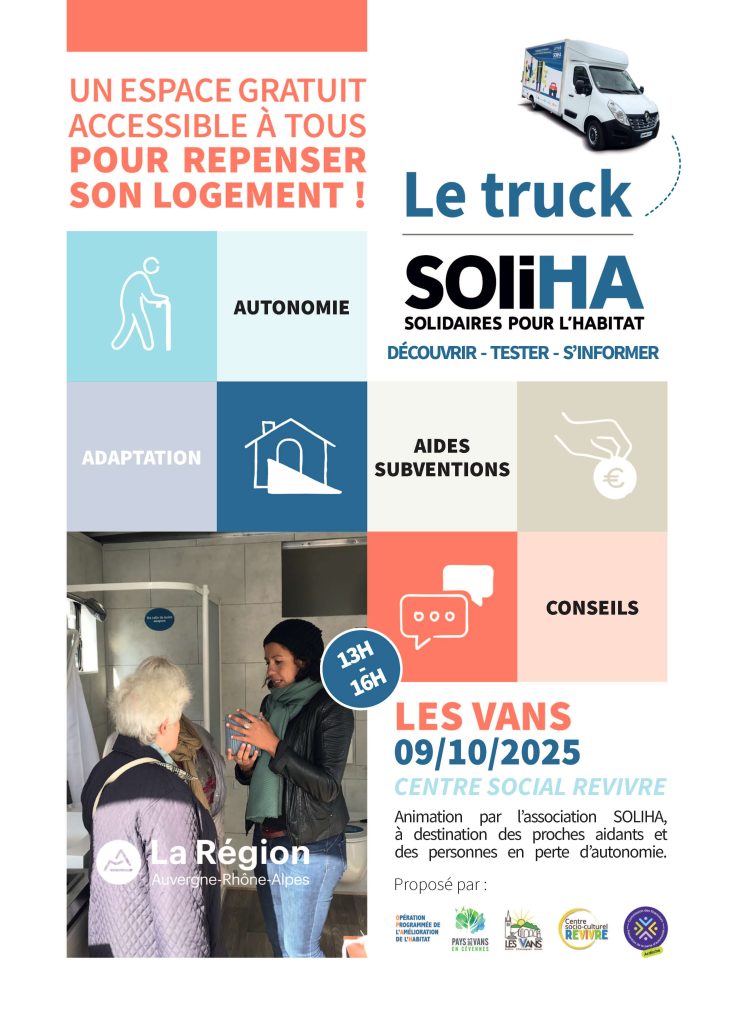 Affiche de la venue du truck SOLIHA en octobre 2025