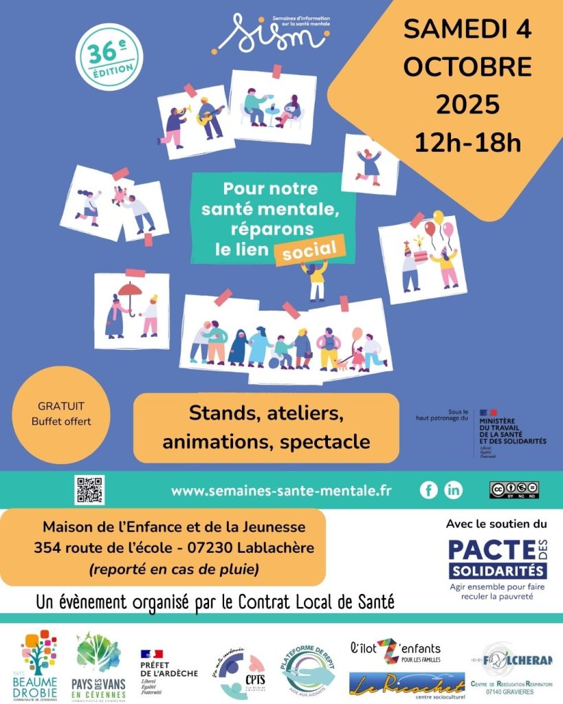 Affiche sur la journée du 4 octobre 2025 en lien avec les semaines nationales d'information sur la santé mentale