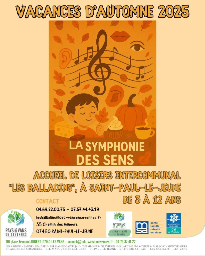 Affiche pour l'accueil de loisirs Les Balladins, automne 2025