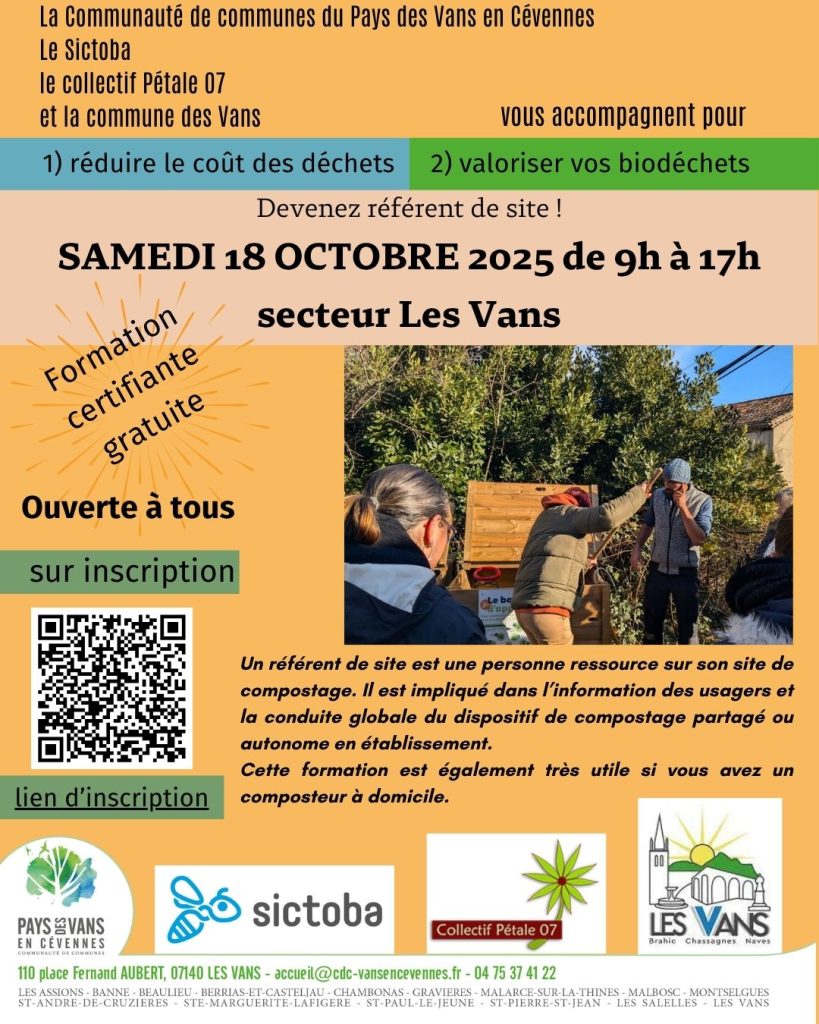 Affiche formation compostage du 18 octobre 2025