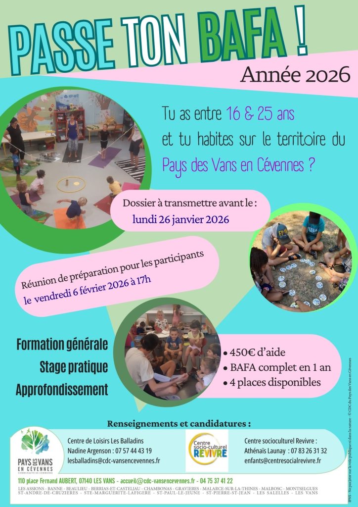 Affiche pour le BAFA 2026