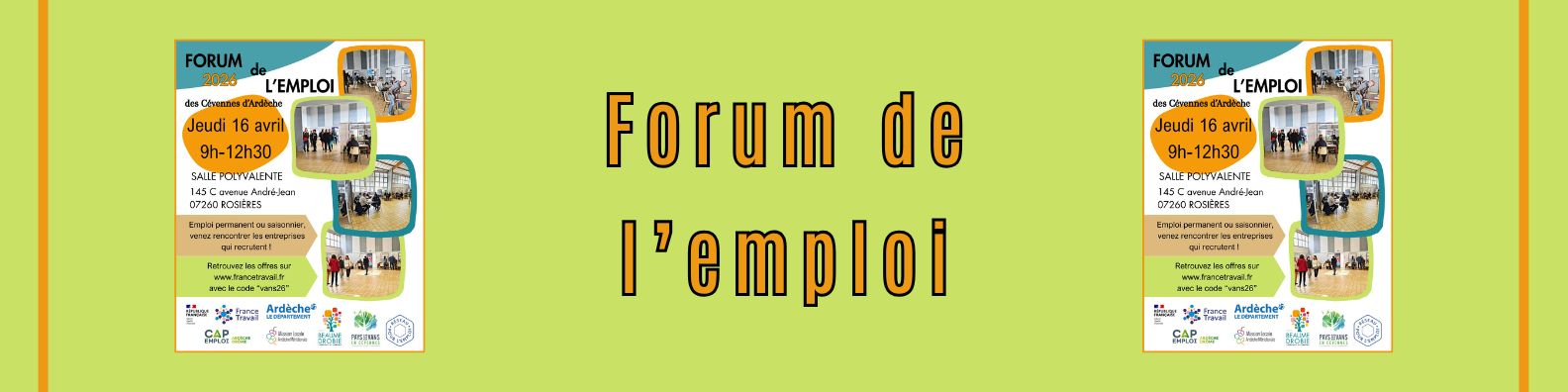 Bannière du forum de l'emploi 2026