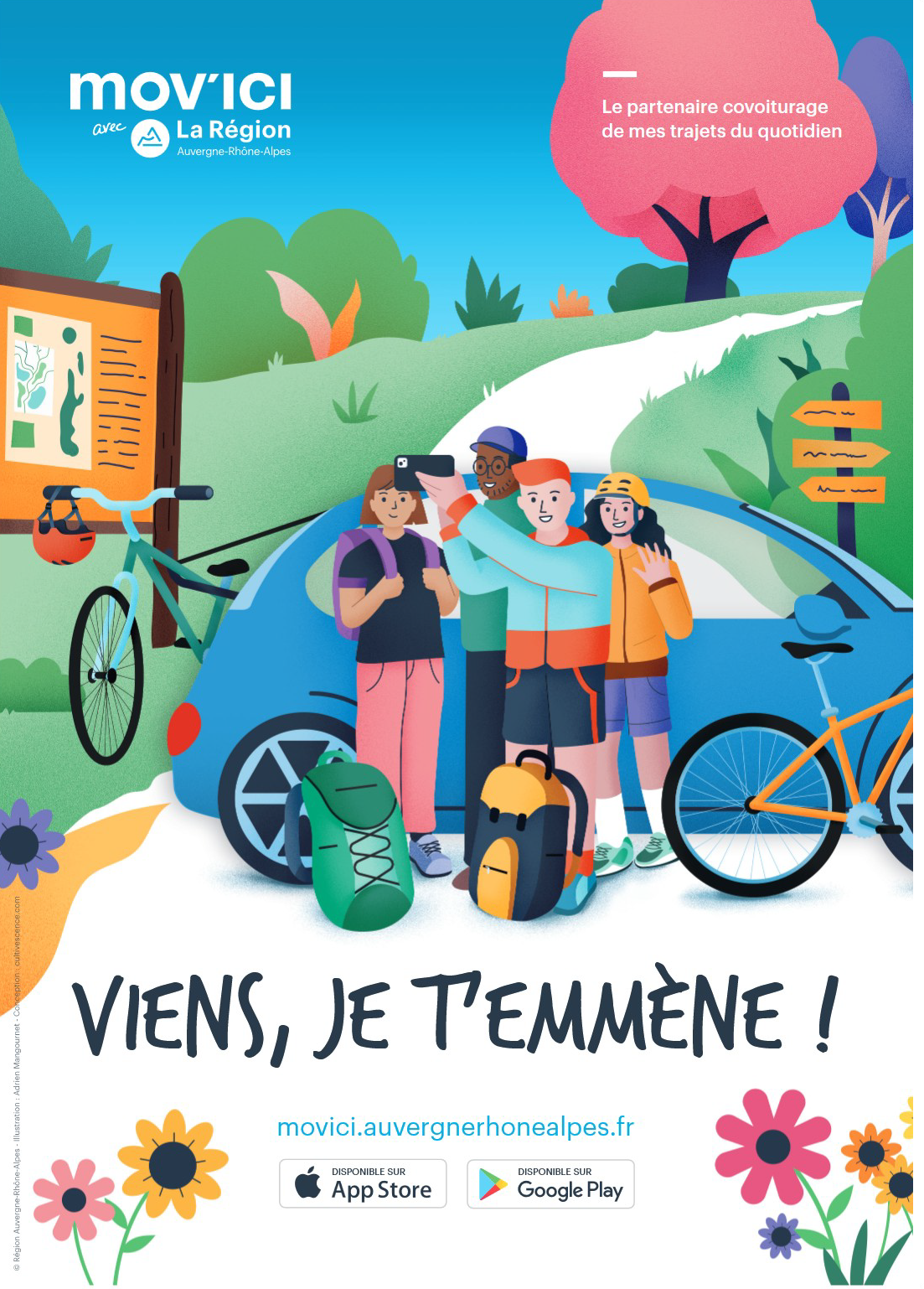 Affiche de Mov'ici, plateforme régionale de covoiturage, avril 2026