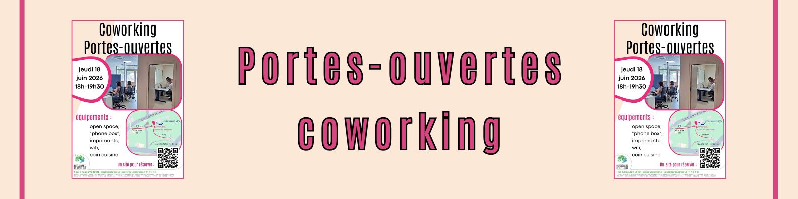 Bannière portes ouvertes du coworking