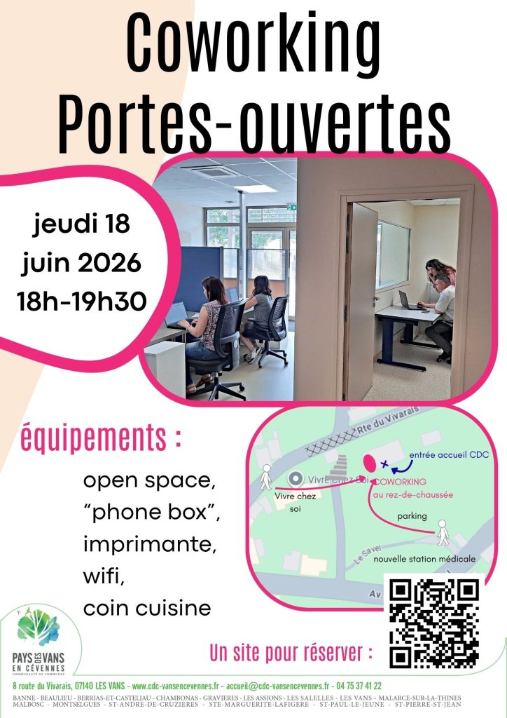 Affiche des portes ouvertes au coworking le 18 juin 2026