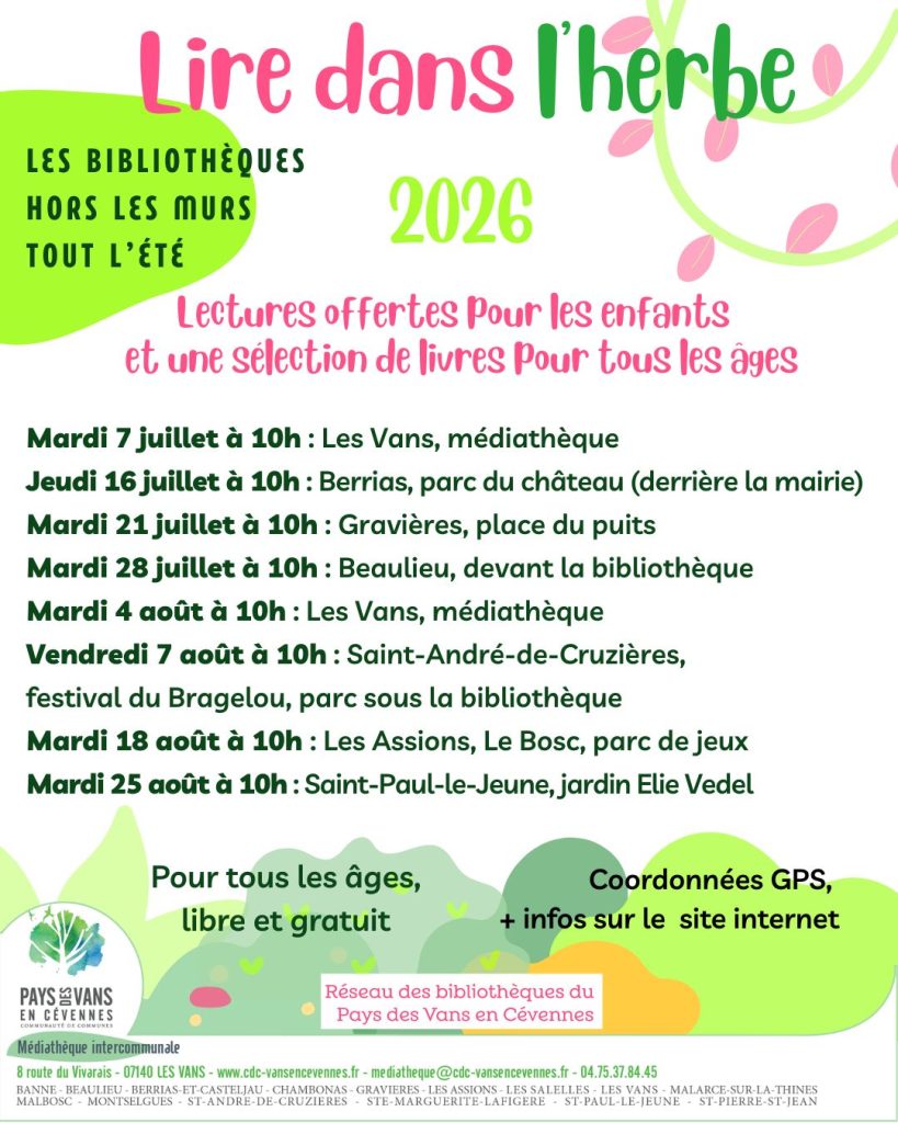 Affiche Lire dans l'herbe 2026