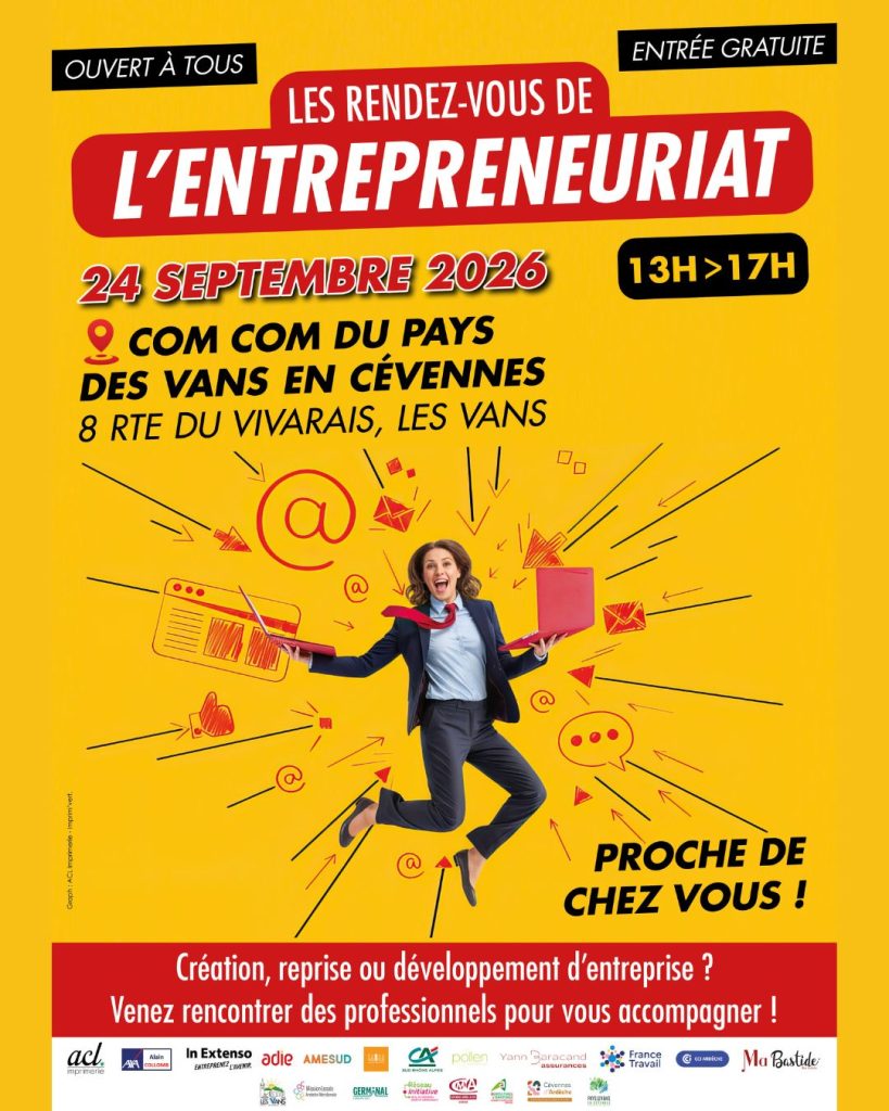 Affiche pour les Rendez-vous de l'entrepreneuriat, le jeudi 24 septembre 2026