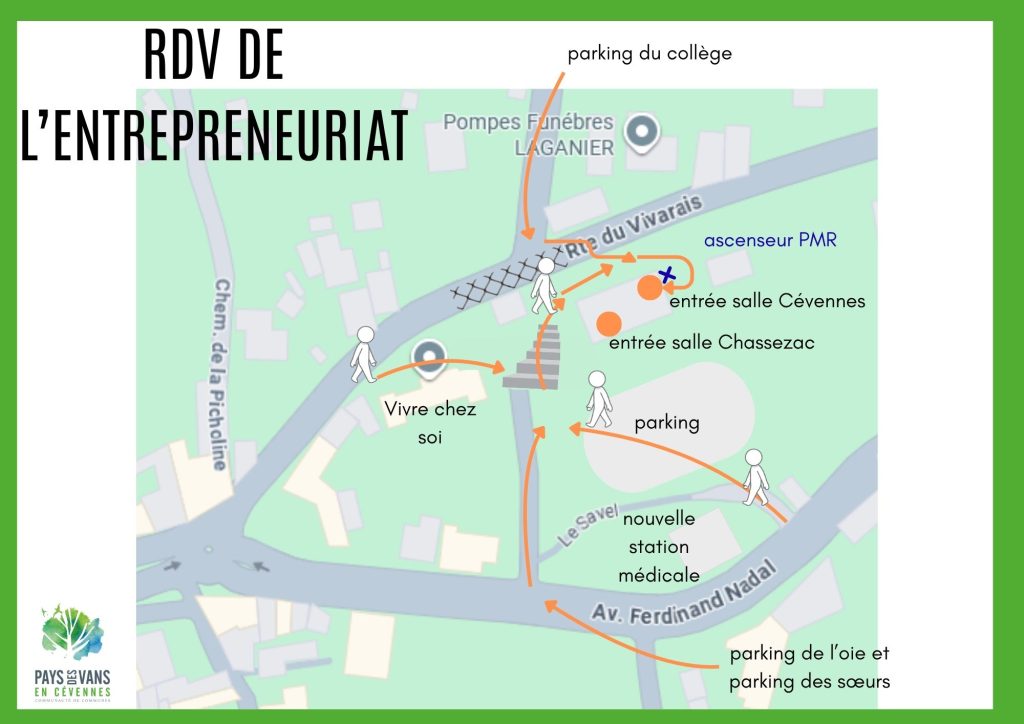 image des accès piétons aux RDV de l'entrepreuneuriat