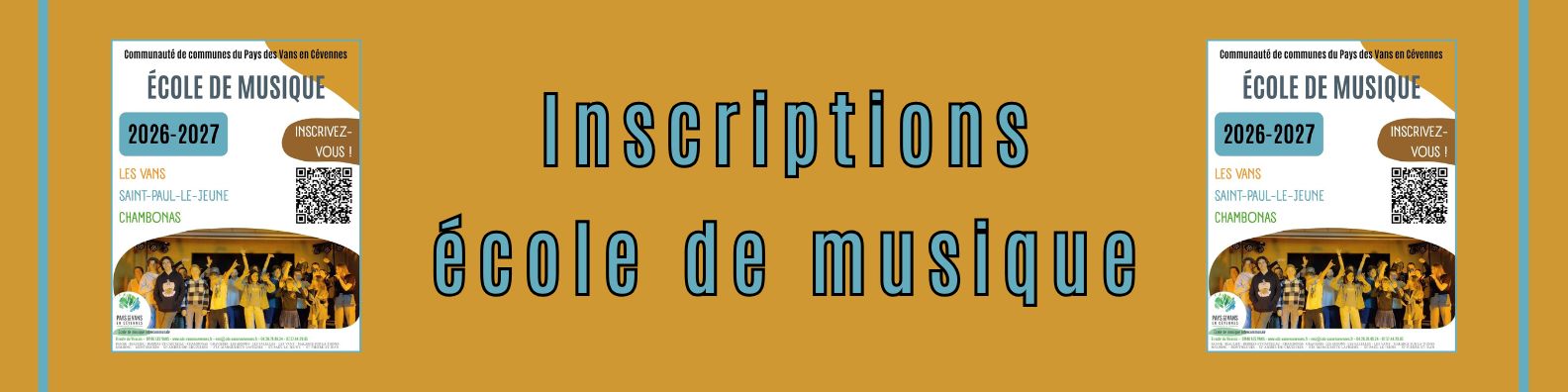 Bannière inscriptions 2026 à l'école de musique