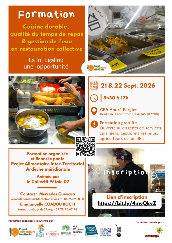Affiche pour la formation restauration collective en septembre 2026