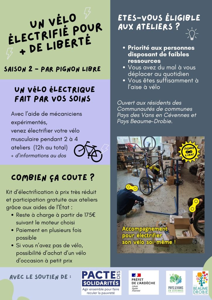 Page 1 du flyer sur l'électrification des vélos en 2026