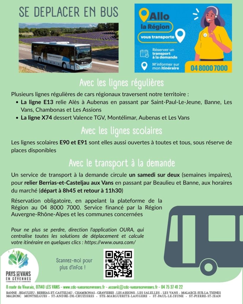 Affiche sur les bus de la région Auvergne-Rhône-Alpes