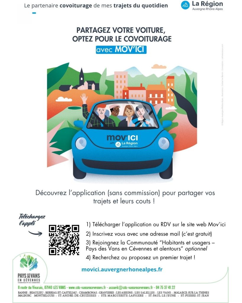 Affiche n°2 sur le covoiturage en Auvergne-Rhône-Alpes
