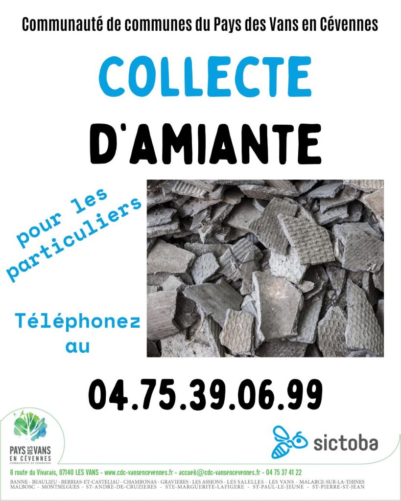 Affiche pour la collecte d'amiante