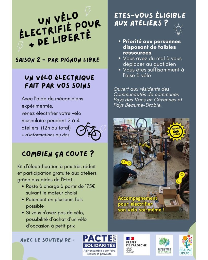 Affiche n°1 sur l'électrification solidaire de vélos
